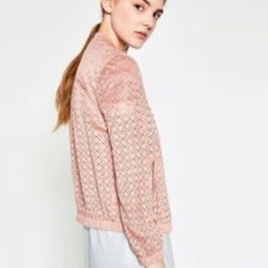 Faux suede cutout bomber jacket